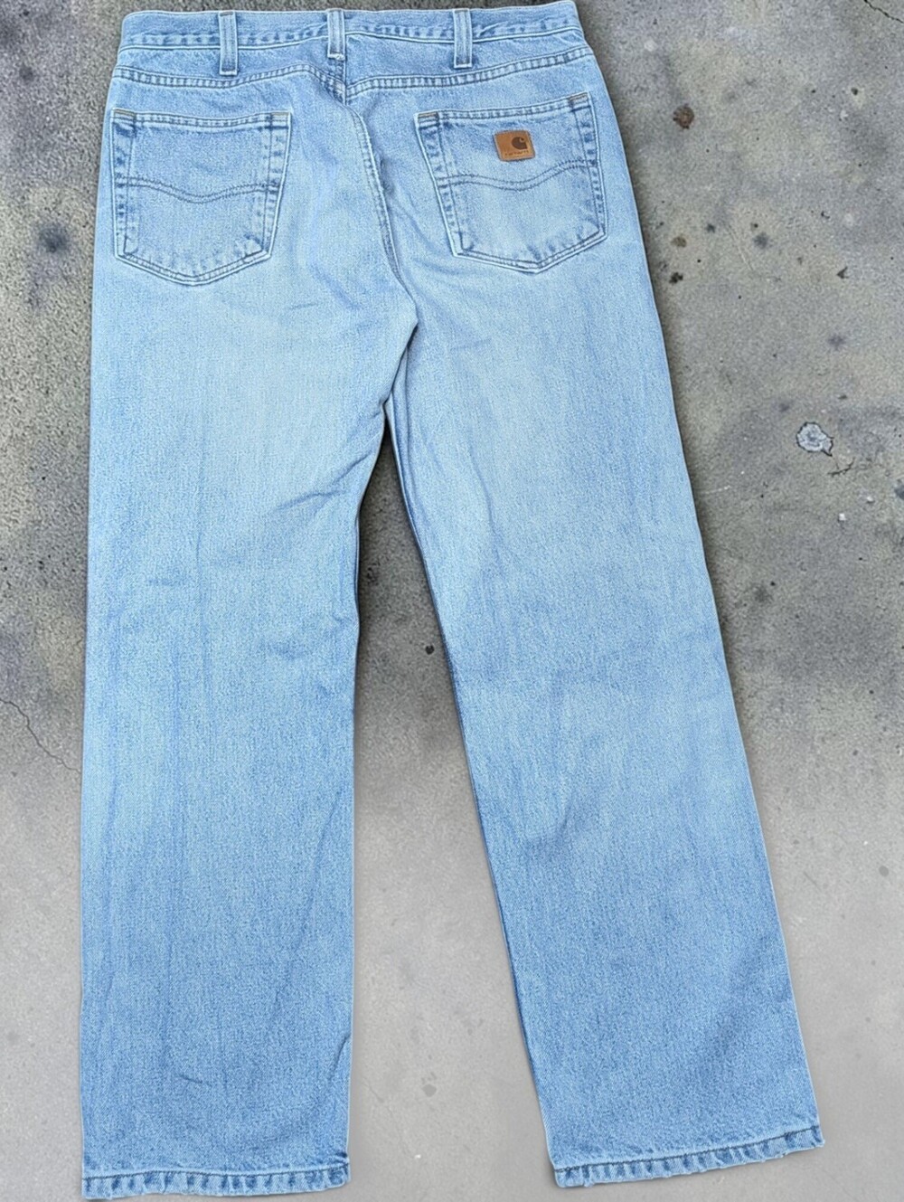 Vintage Carhartt Light Wash Denim Jeans Size 36 x 30 Utility 2000s Western Wear